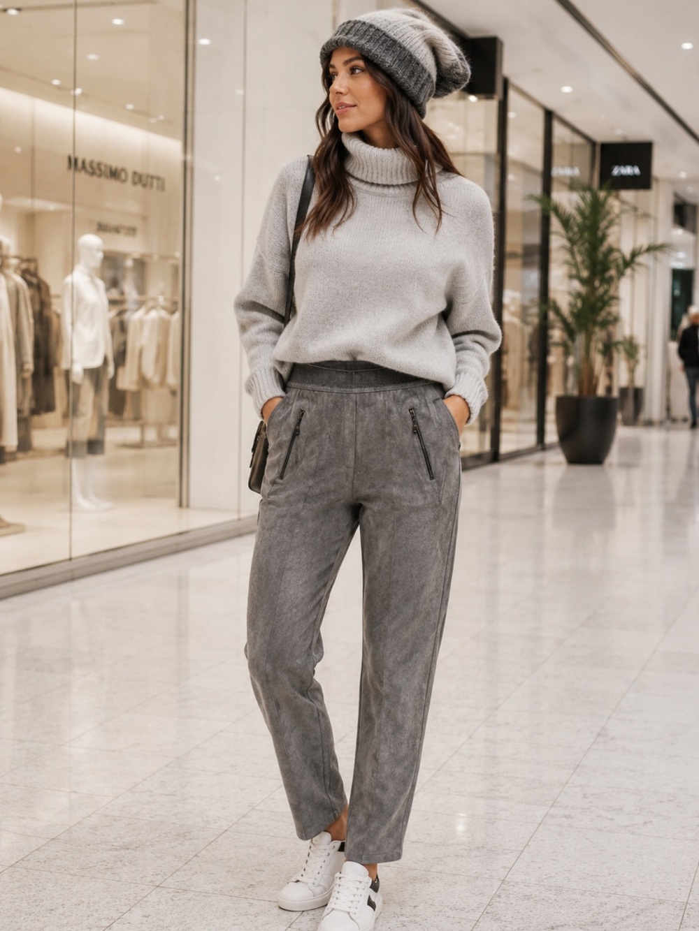 Stylish Women's Gray suédine Chic joggers Pants❤️42/12